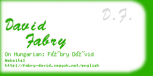 david fabry business card